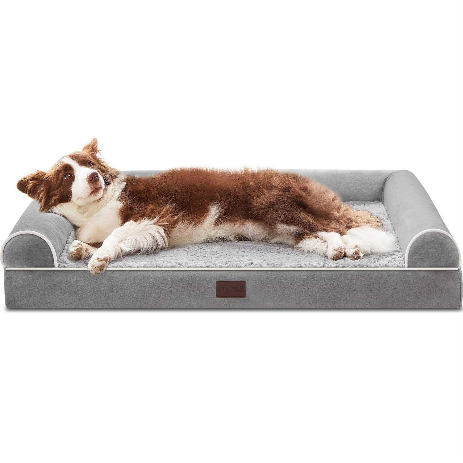 WESTERN HOME Orthopedic Dog Beds for Large Dogs, Foam Pet Sofa with Waterproof Lining, Removable Washable Cover and Nonskid Bottom - Healthber
