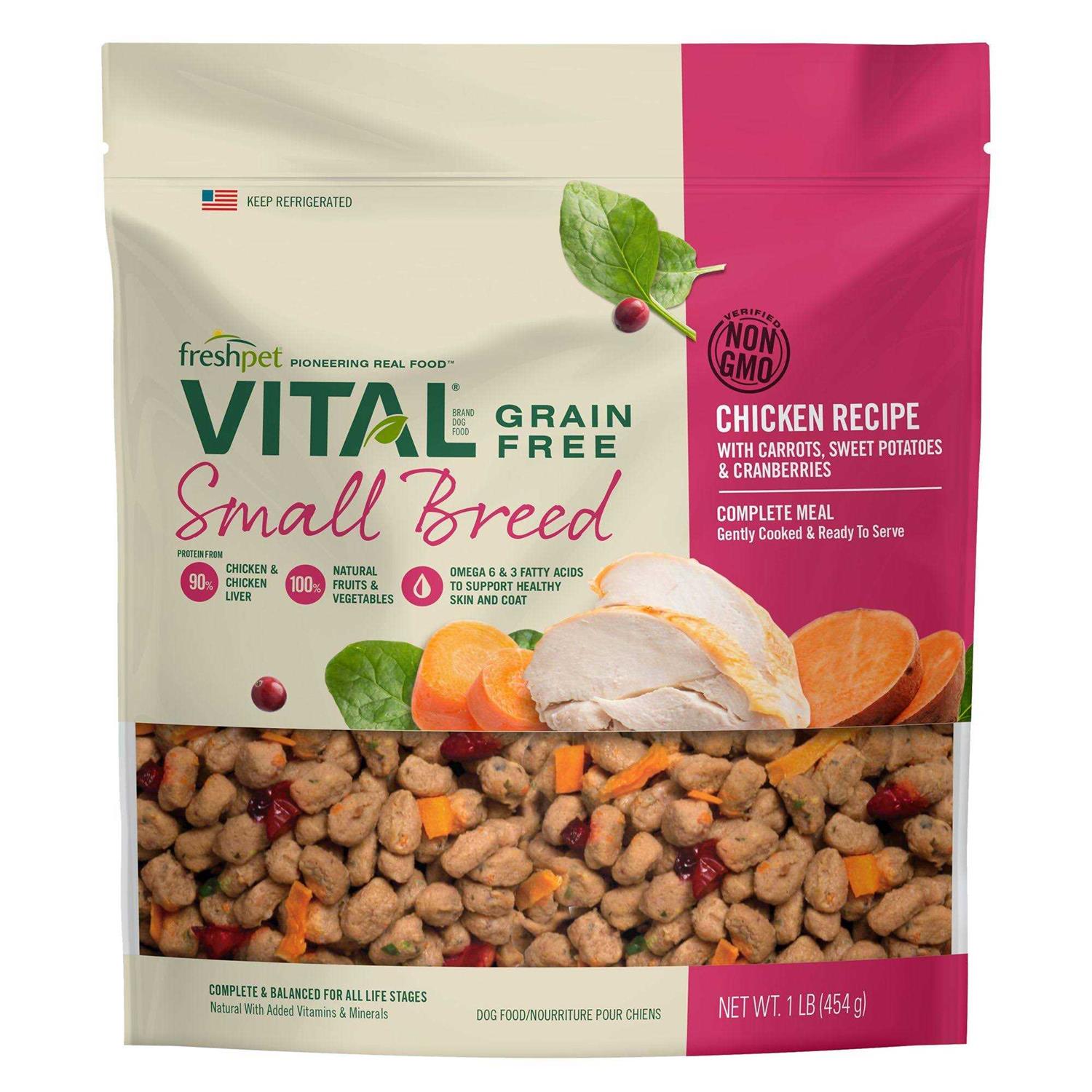 Freshpet Vital Complete Meals Grain-Free Chicken Fresh Small Breed Dog Food - Healthber