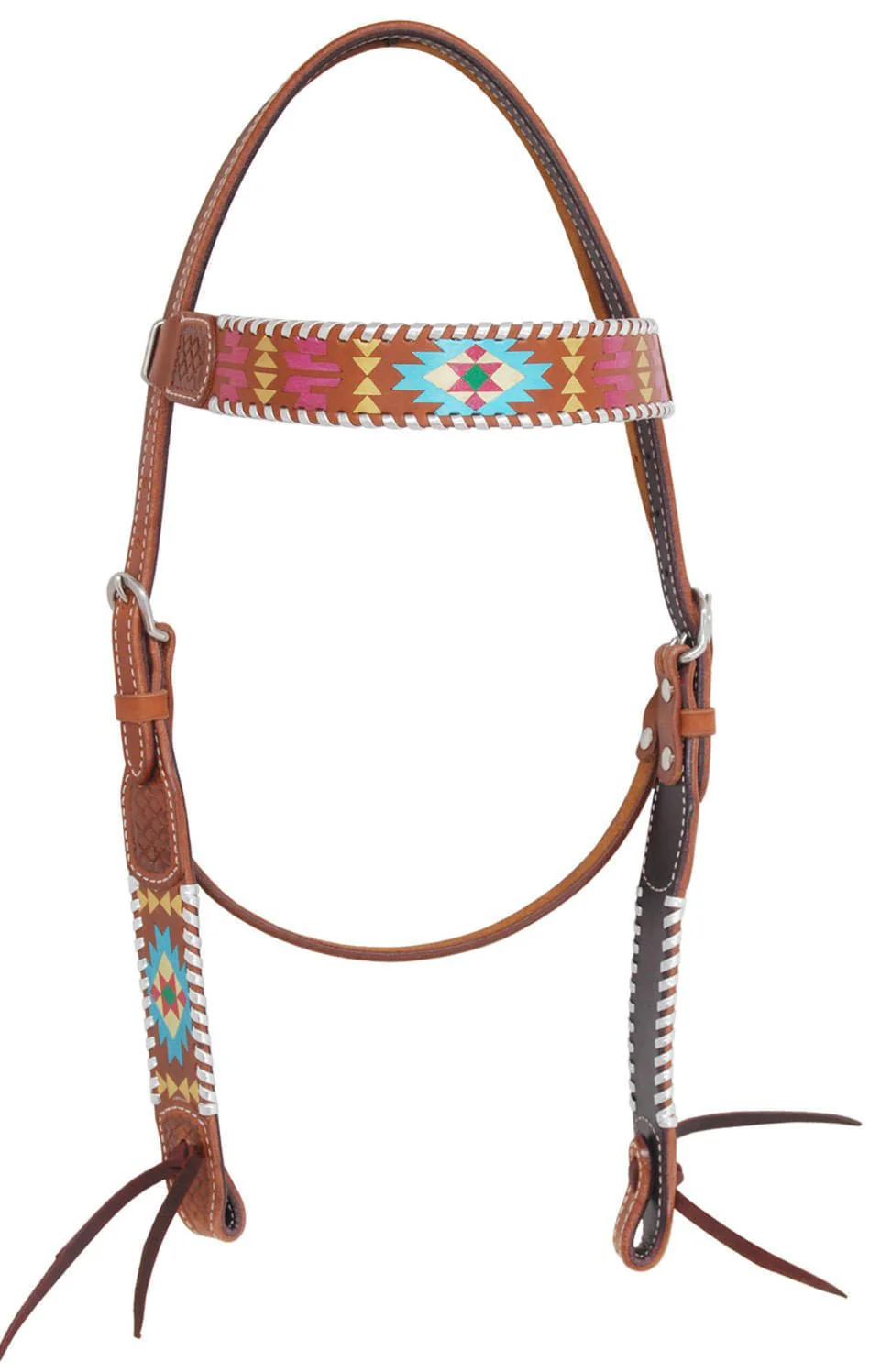 Rafter T Painted Aztec Browband Headstall - Healthber