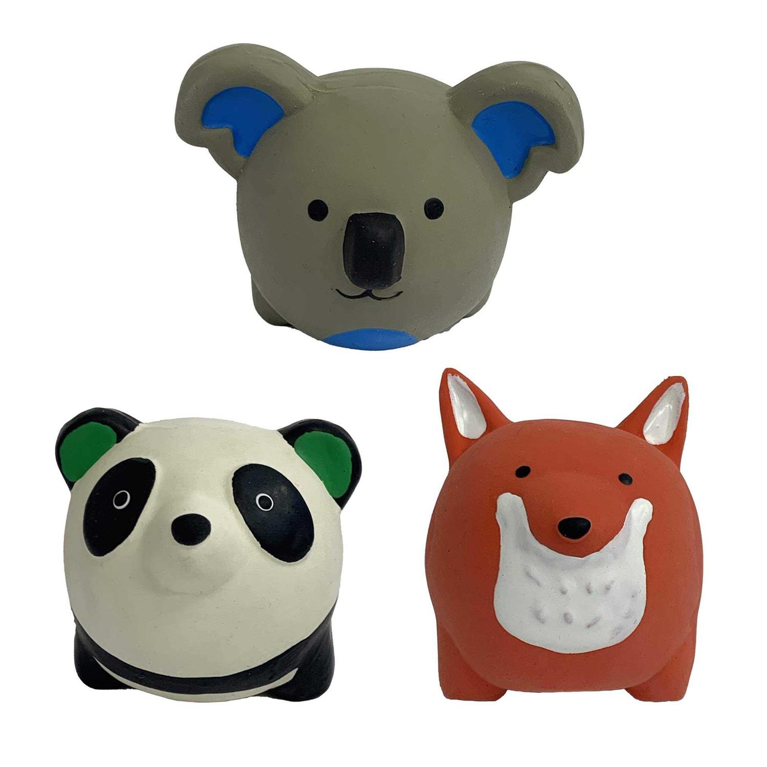Multipet 2.5 Latex Round Animals Dog Toy - Healthber