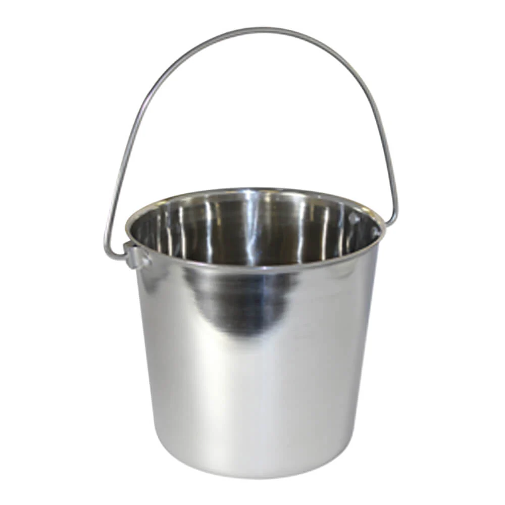 Stainless Steel Pail, Round with Rivets - Healthber