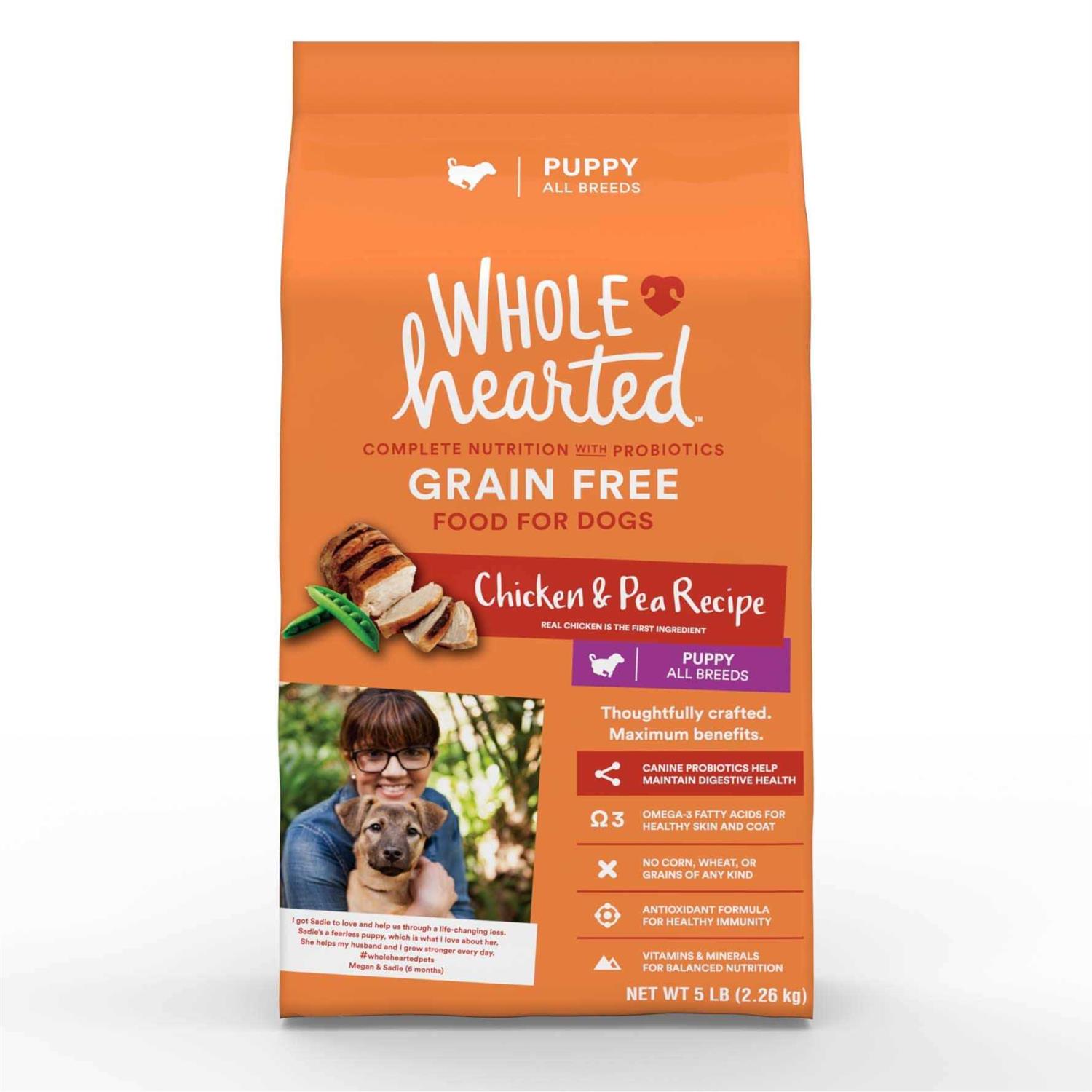 WholeHearted Grain Free Chicken and Pea Recipe Dry Puppy Food - Healthber