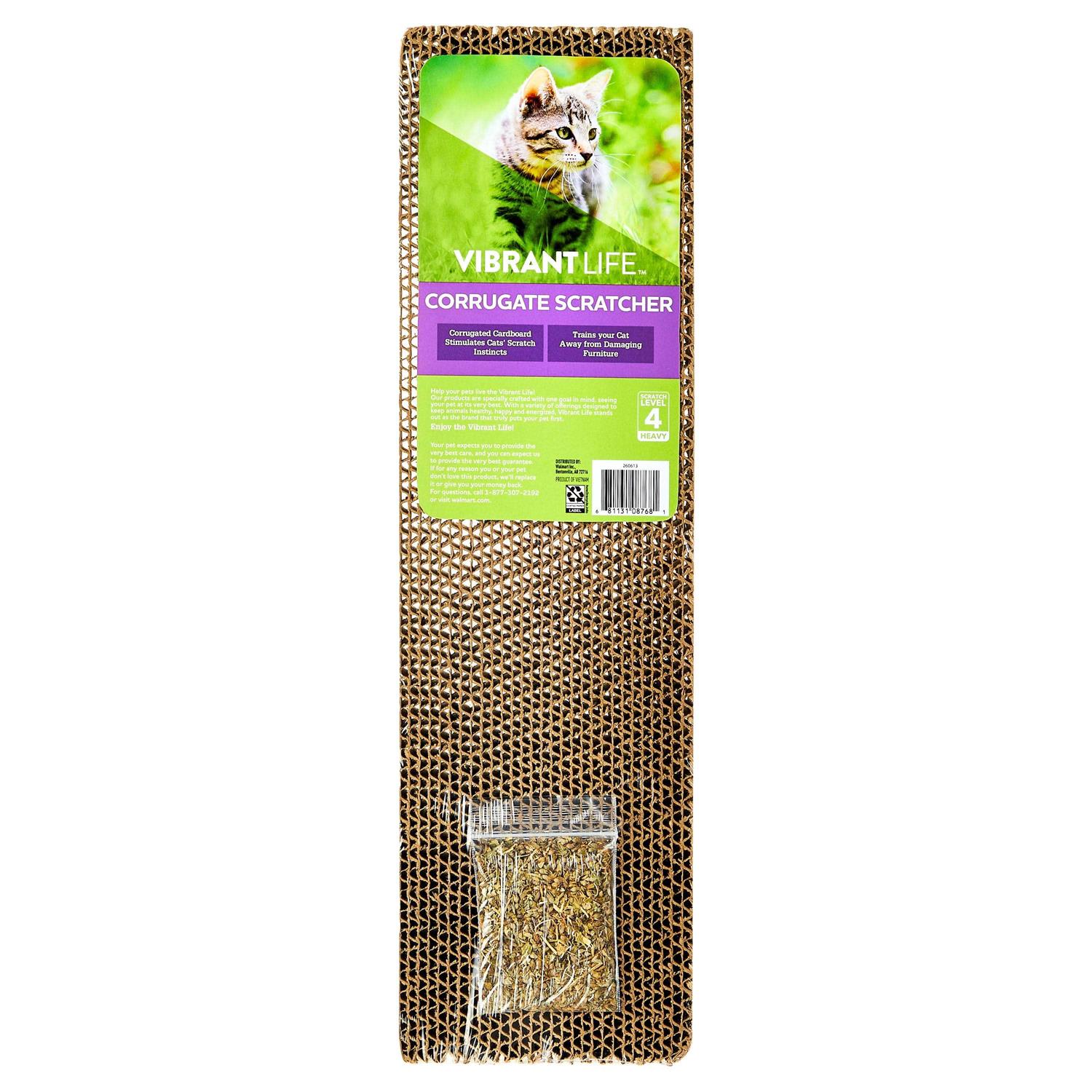 Vibrant Life Corrugate Cat Scratcher Pad Toy With Catnip - Healthber
