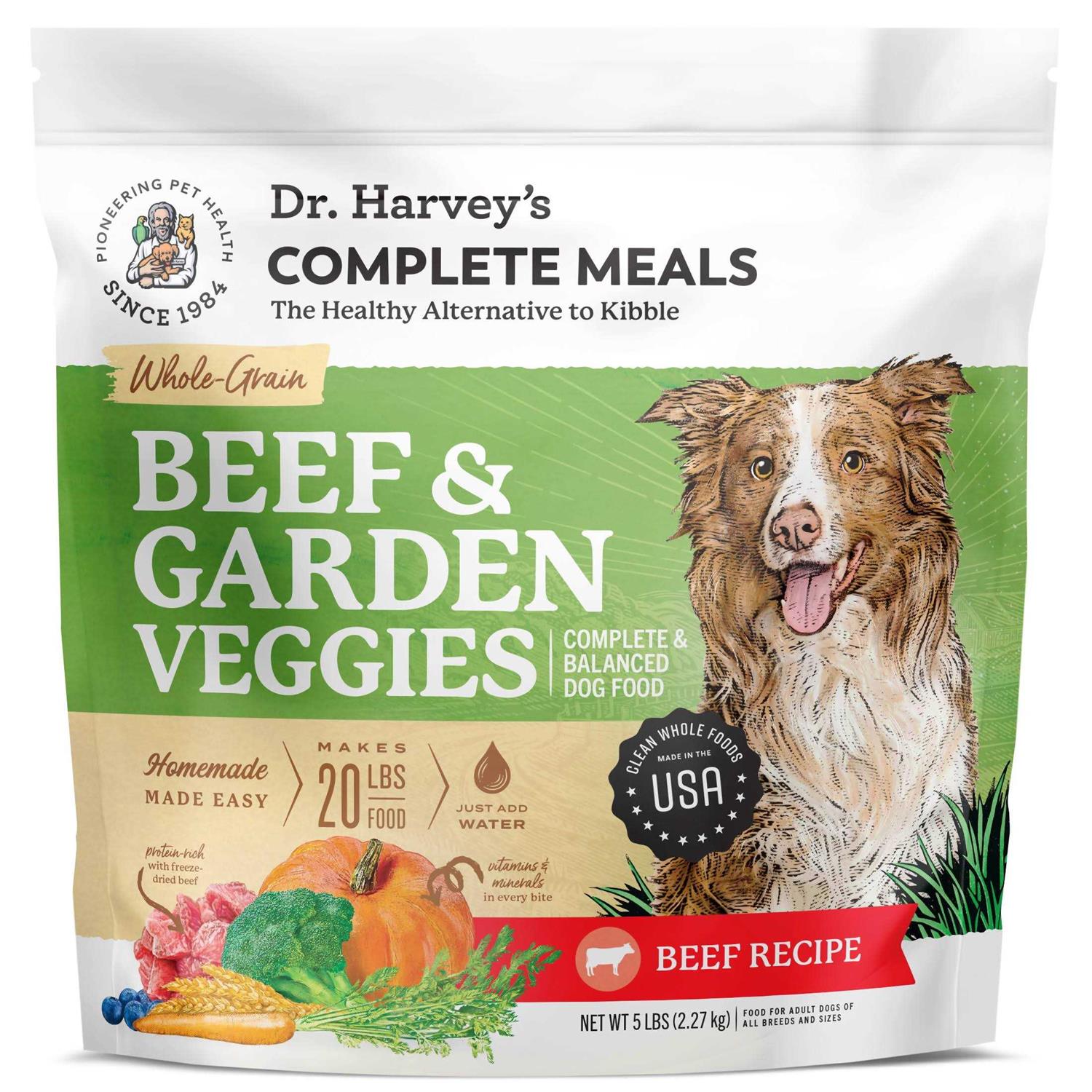 Dr. Harvey’s Whole Grain Beef & Garden Veggies Dehydrated Dog Food - Healthber