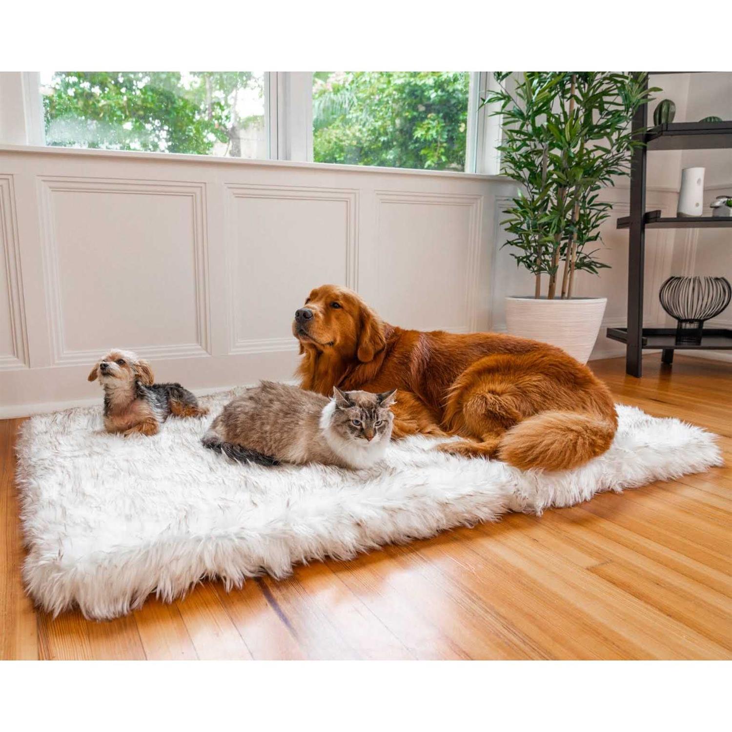 Paw Brands PupRug Faux Fur Orthopedic Dog Bed - Healthber