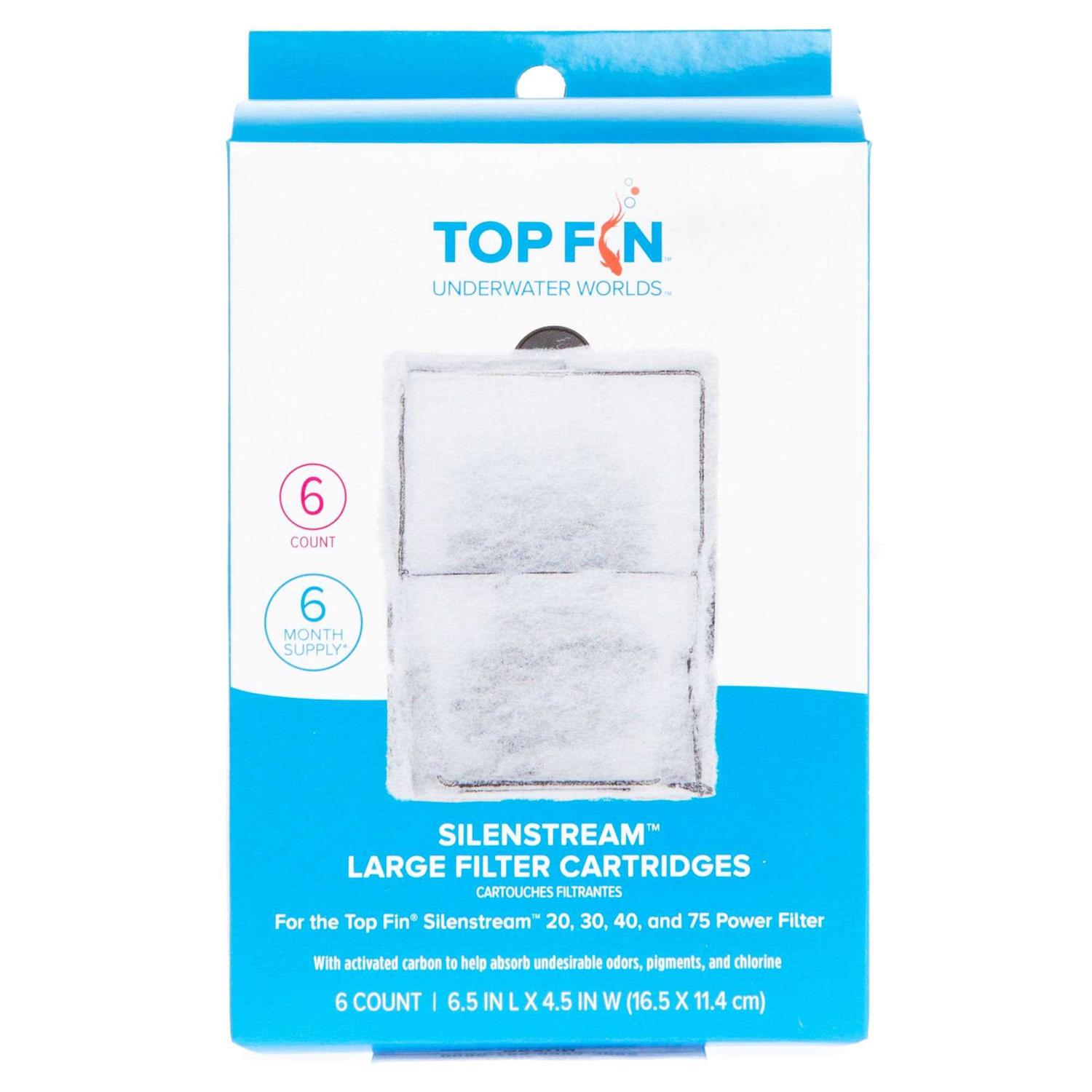 Top Fin Silenstream PF-L Refill Pf30, Pf40 And Pf75 Power Filters 6.5in X - Healthber