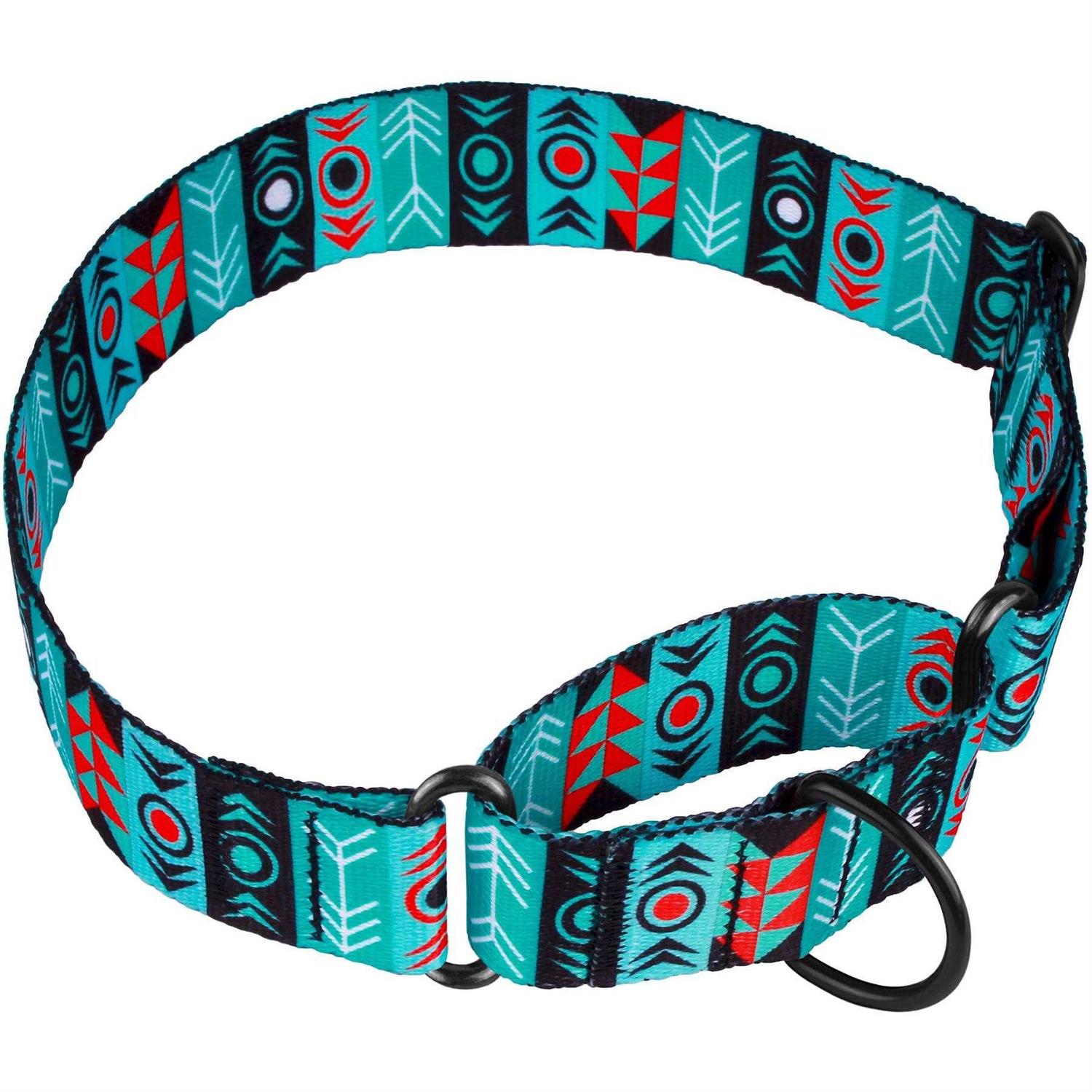 Collardirect Martingale Dog Collar Nylon Safety Training Tribal Pattern Adjustable Heavy Duty Collars for Dogs Medium Large - Healthber