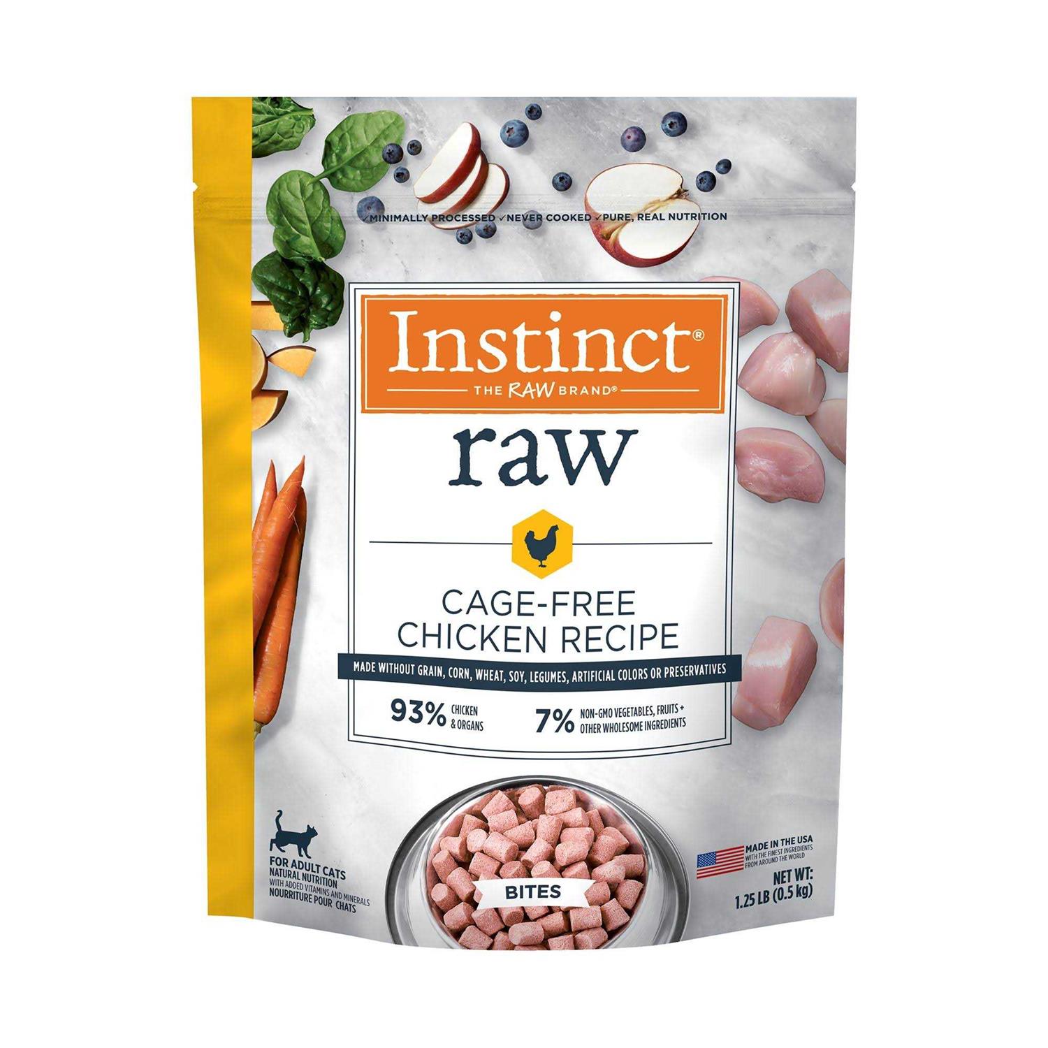 Instinct Raw Frozen Bites Cage Free Chicken Recipe Cat Food - Healthber