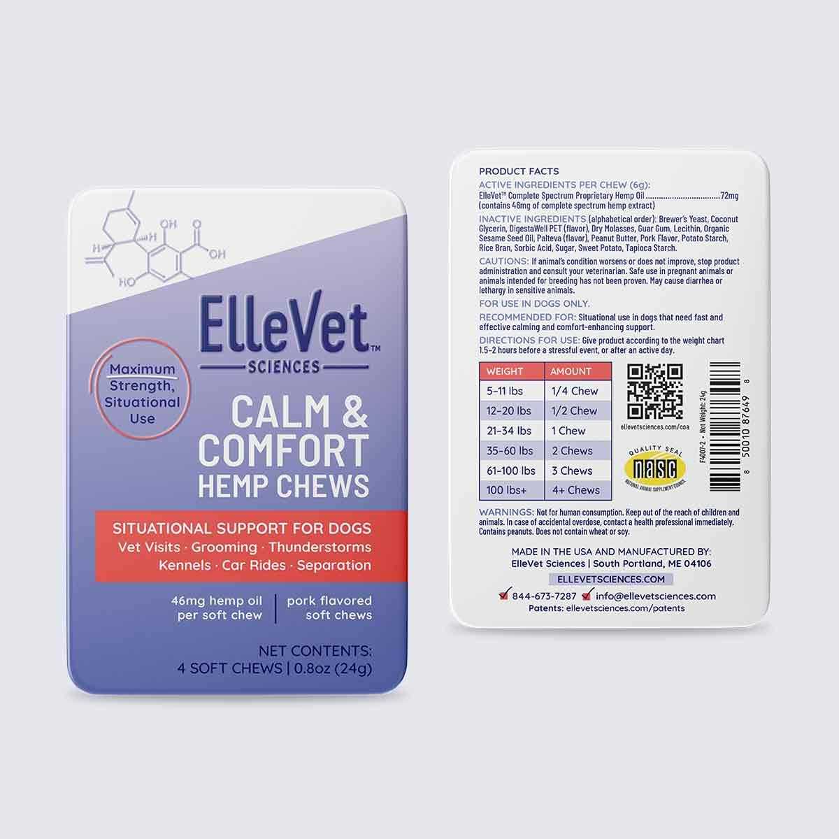Calm & Comfort By ElleVet Calming Chews For Dogs - Healthber