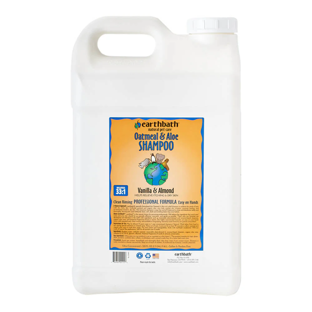 EARTHBATH Oatmeal & Aloe Shampoo, Vanilla Almond Scent - 320 oz (2.5 Gal) - Healthber