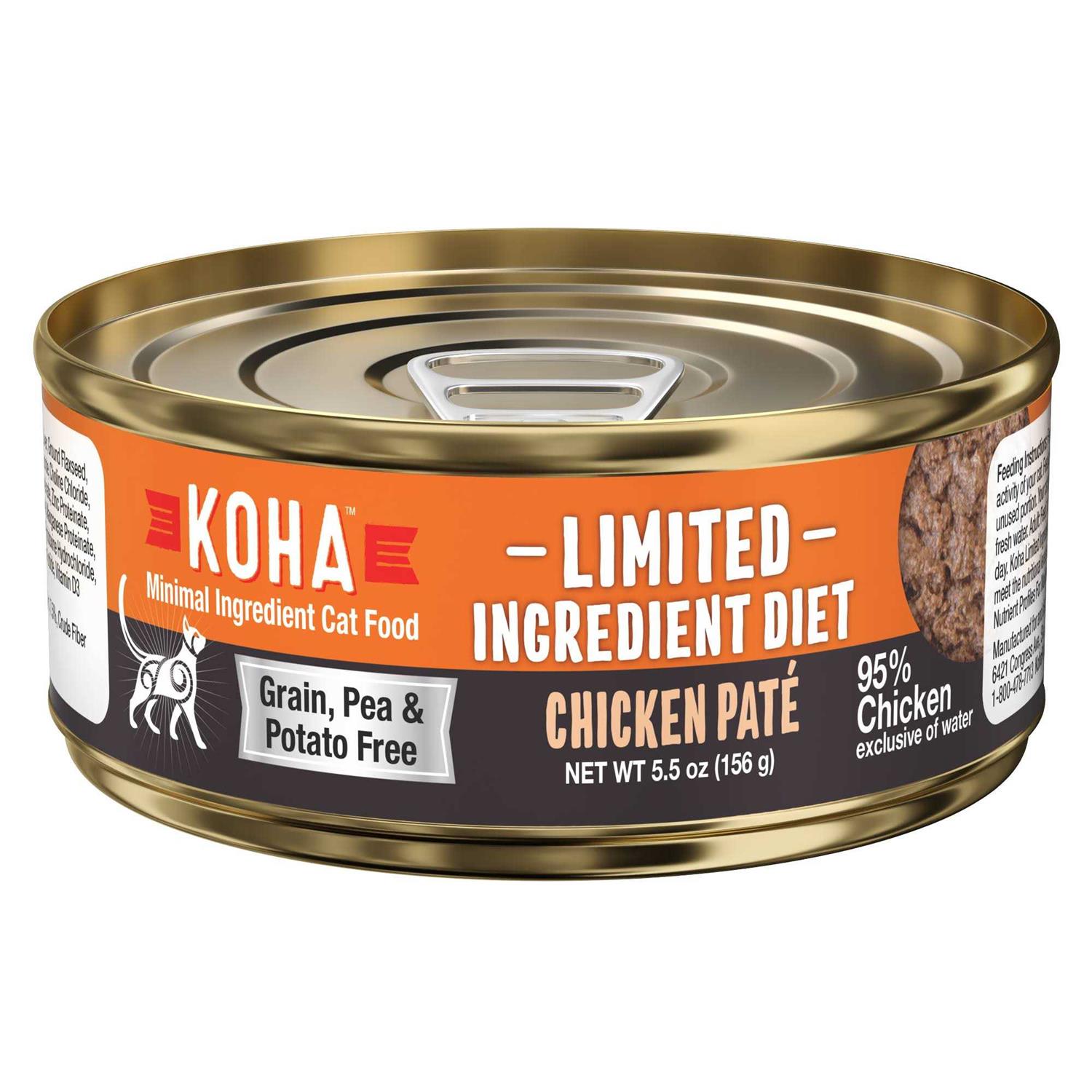 KOHA Grain & Potato Free Limited Ingredient Diet Chicken Pate Canned Cat Food - Healthber