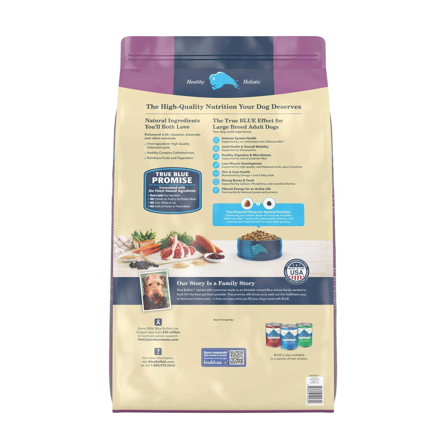 Blue Buffalo Life Protection Formula Large Breed Adult Lamb & Brown Rice Recipe Dry Dog Food - Healthber