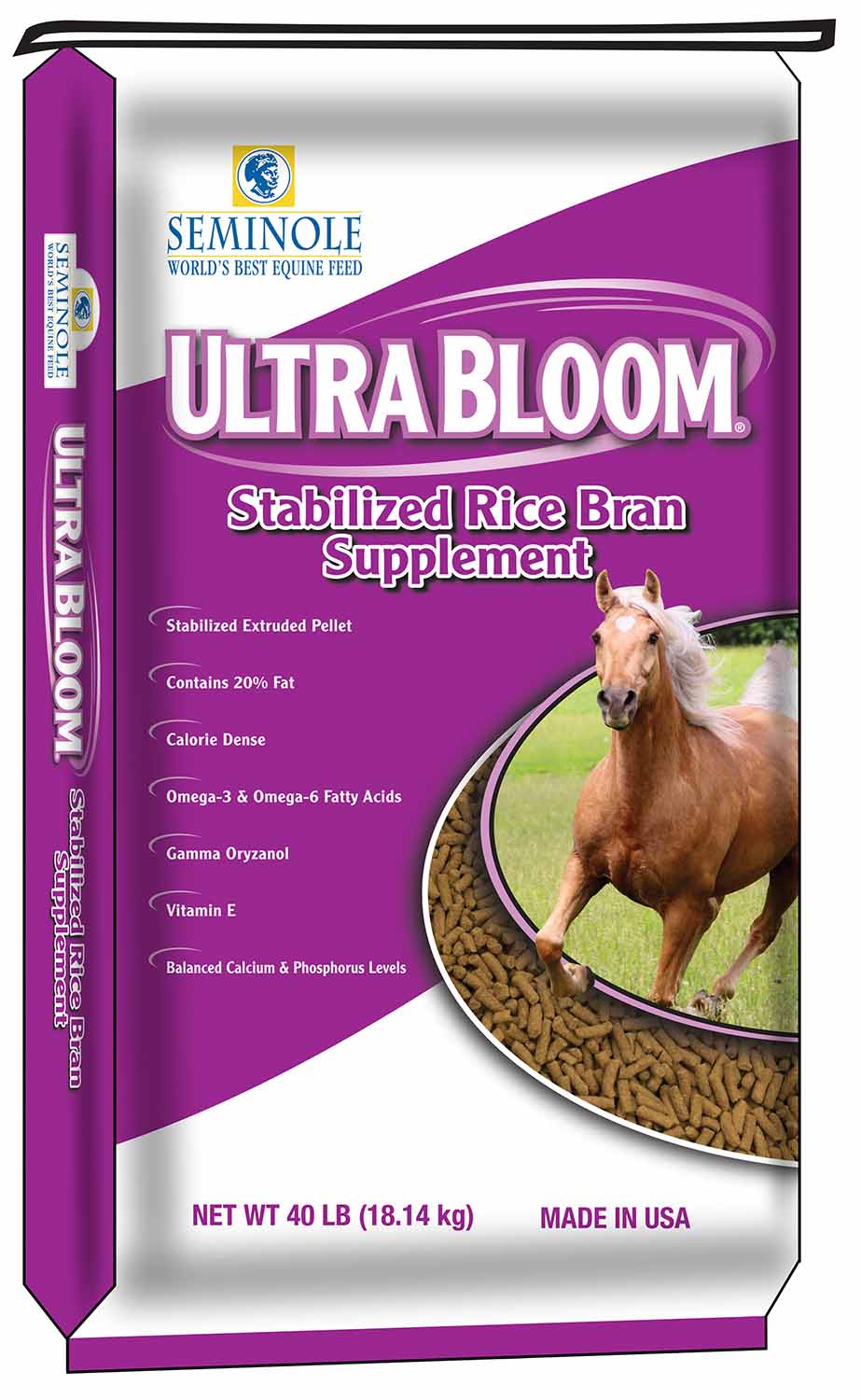 Seminole Ultra Bloom Rice Bran Supplement for Horses - Healthber