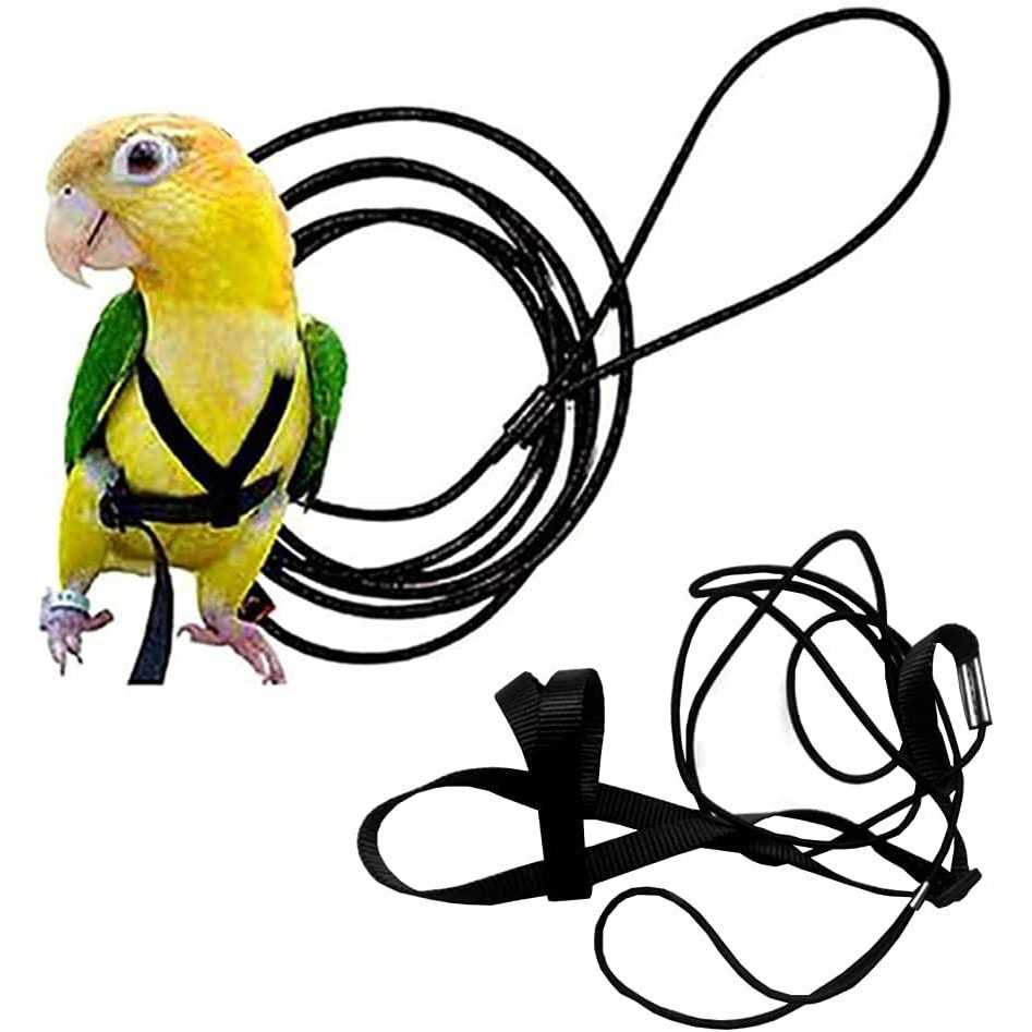 Anelekor Adjustable Birds Harness and Leash Parrot Harness Leash Training Supplies Pet Anti-bite Outdoor Flying Rope for Conures Budgerigar Lovebird - Healthber