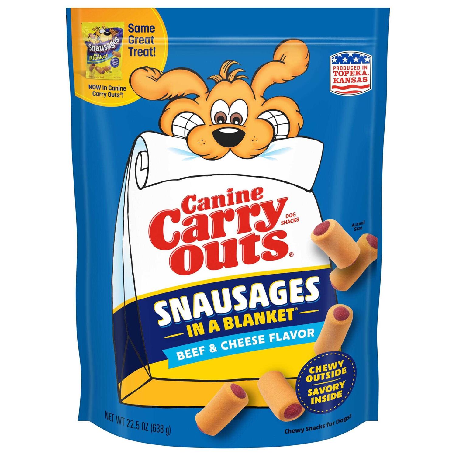 Canine Carry Outs Snausages in a Blanket Dog Treats Beef Cheese - Healthber