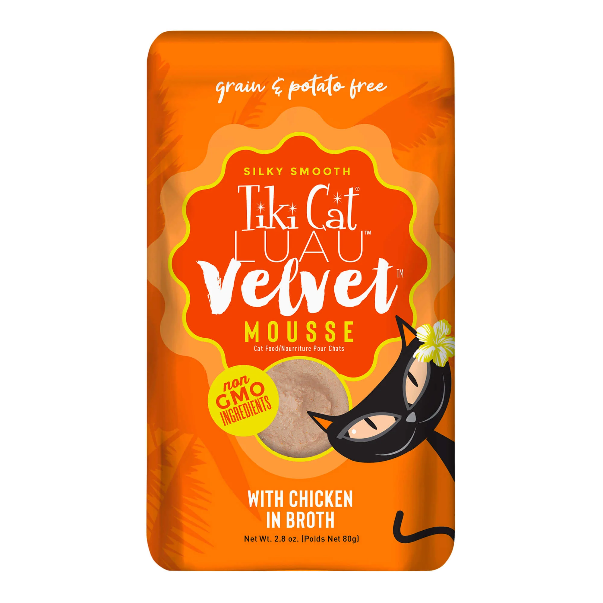 Tiki Cat Luau Velvet Mousse Wet Cat Food, Chicken, 2.8 oz Pouch, 12 ct - Healthber
