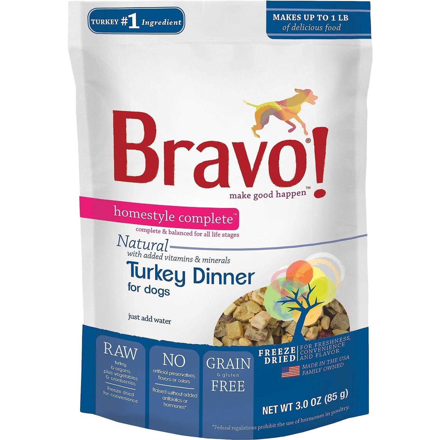Bravo! Homestyle Complete Turkey Dinner Freeze-Dried Dog Food - Healthber