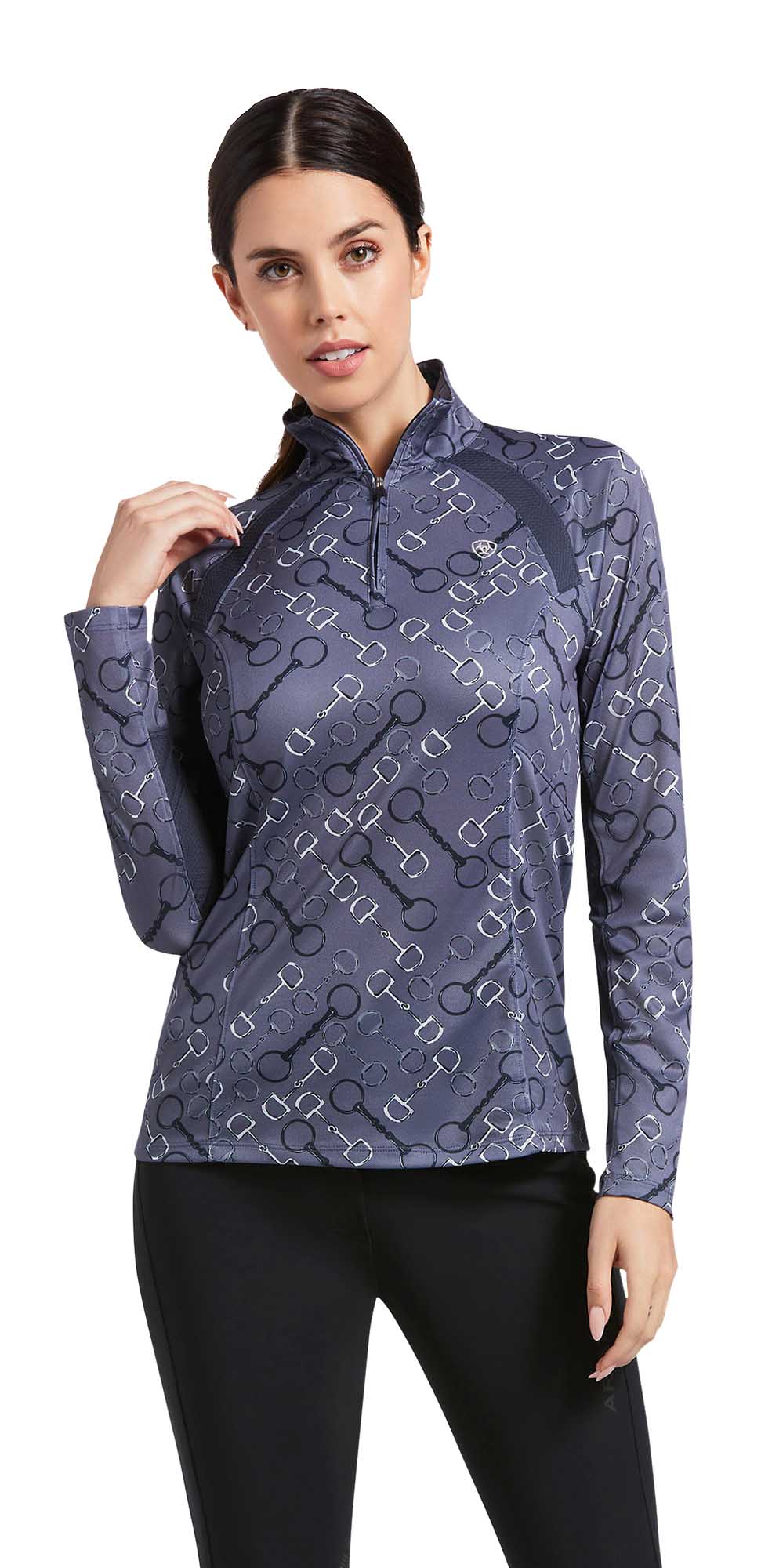 Ariat Women's Sunstopper 2.0 1/4 Zip Baselayer, Bit Print - Healthber