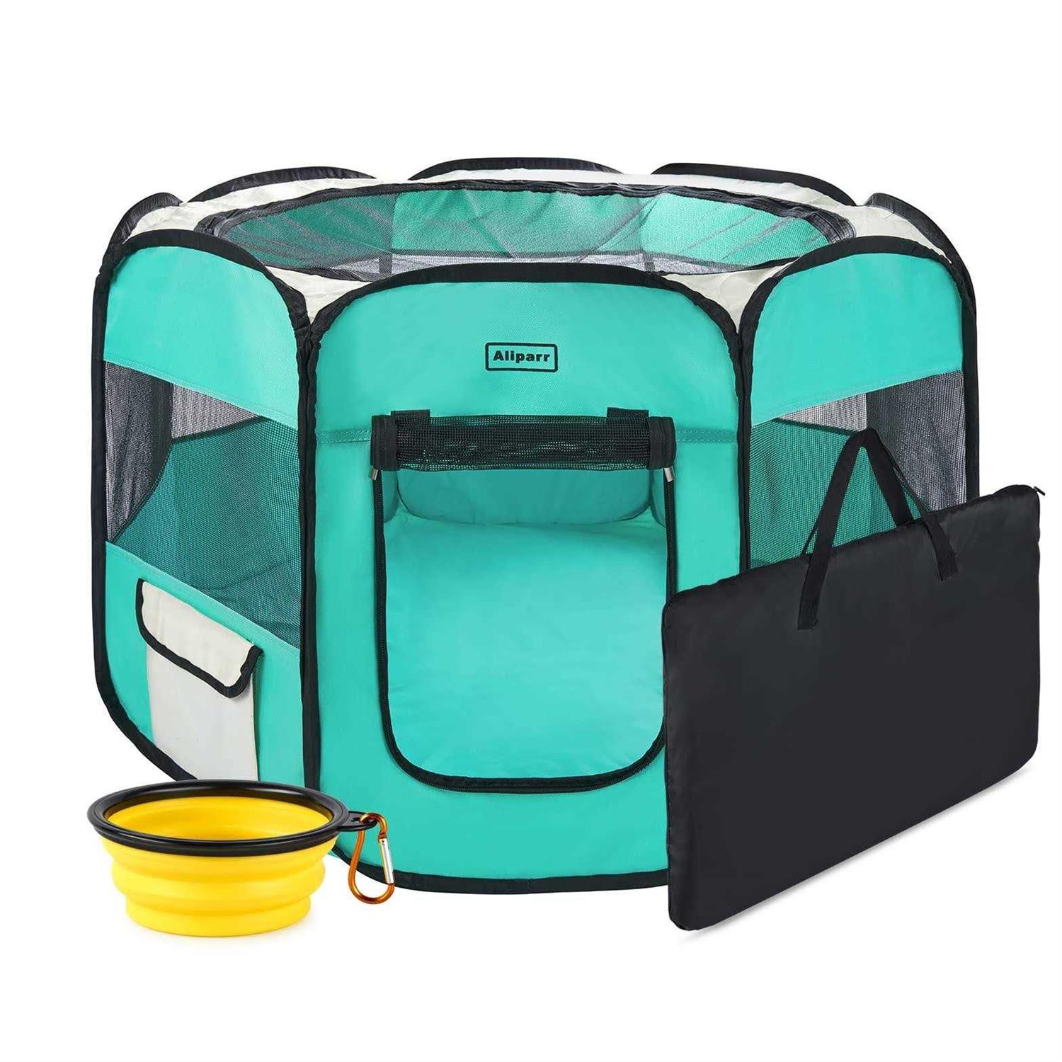 Aliparr Portable Pet Playpen,Dog Playpen Foldable Pet Exercise Pen Tents for Dogscatsrabbitspets,Cat Playpen Indooroutdoor Travel Camping Use - Healthber