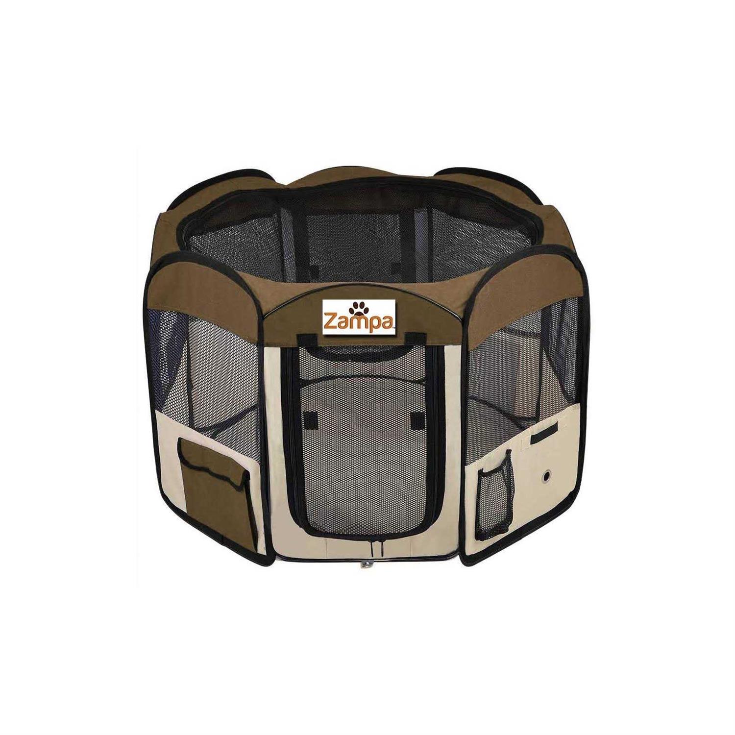 Zampa Portable Foldable Pet Playpen Exercise Pen Kennel - Healthber