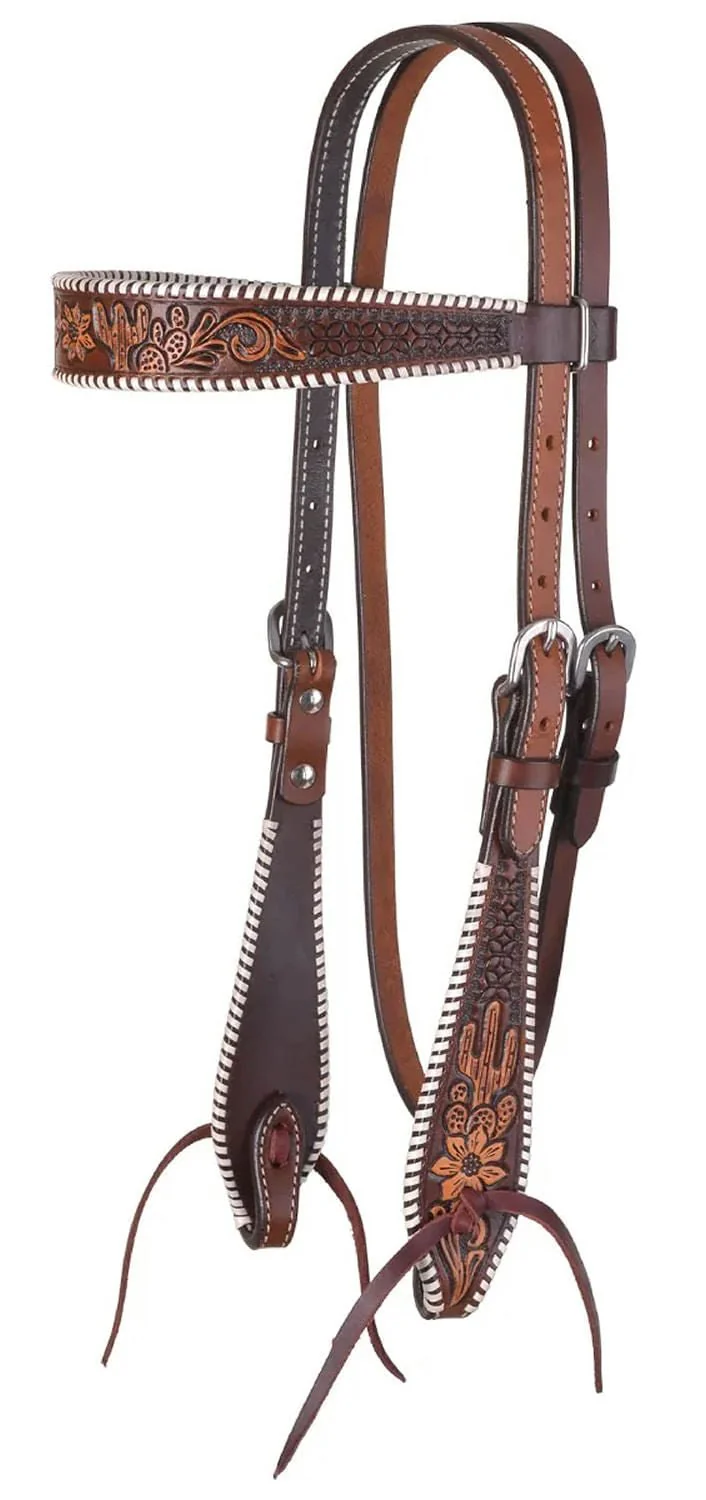Circle Y Desert Rawhide Browband Headstall, Full - Healthber