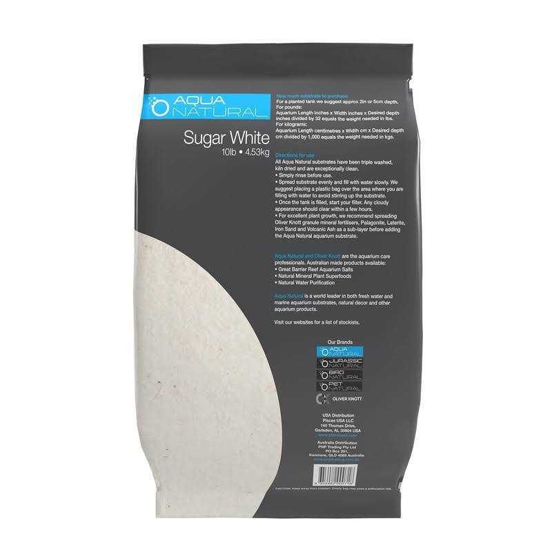 Aqua Natural Sugar White Sand 10lb Substrate for Aquascaping, Aquariums, Vivariums and Terrariums - Healthber