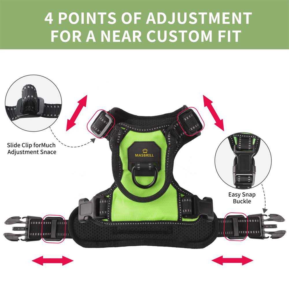 Masbrill Reflective Dog Harness No pull Dog Vest Harness With Handle - Healthber