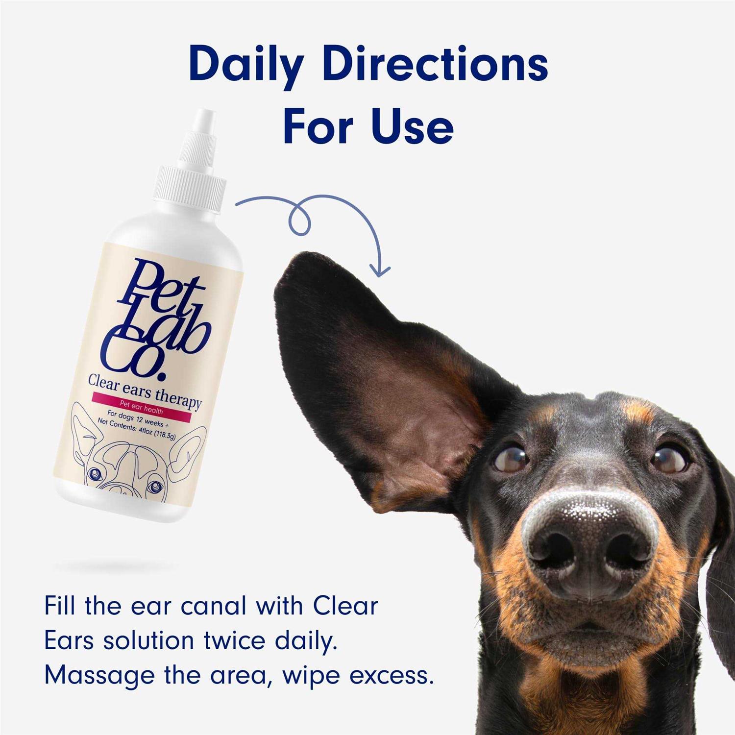 Petlab Co. Clear Ears Therapy Ear Cleaner For Dogs Supporting Yeast - Healthber