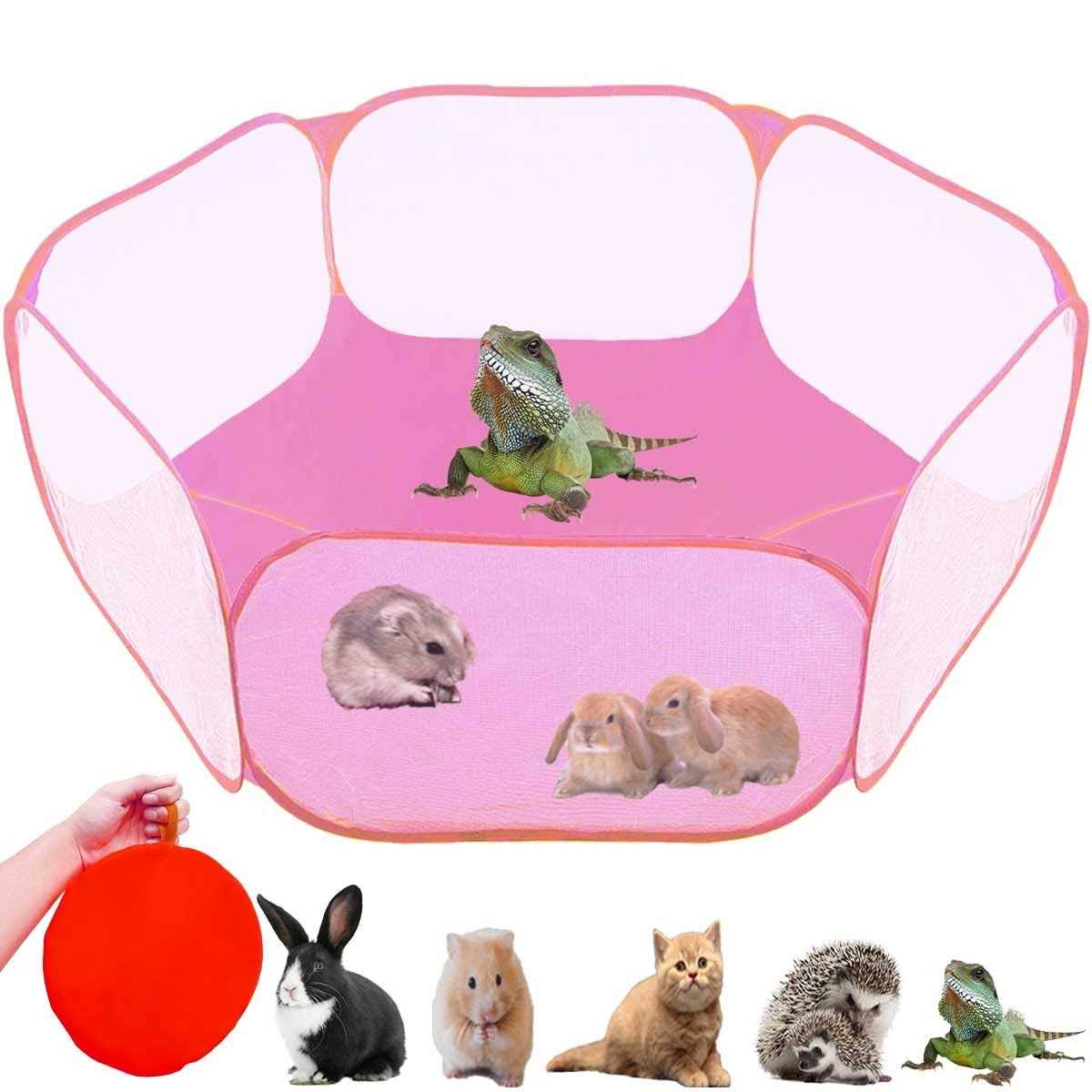GABraden Small Animals Tent,Reptiles Cage,Breathable Transparent Pet Playpen Pop Open Outdoor/Indoor Exercise Fence,Portable Yard Fence - Healthber