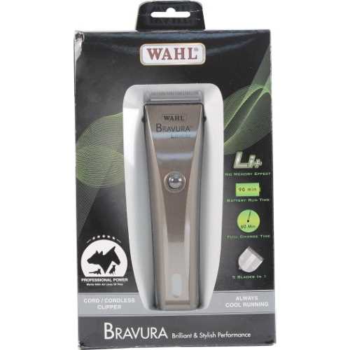 Wahl Bravura Lithium Ion Cordless Dog & Cat Clipper Kit, Gunmetal Grey - Healthber