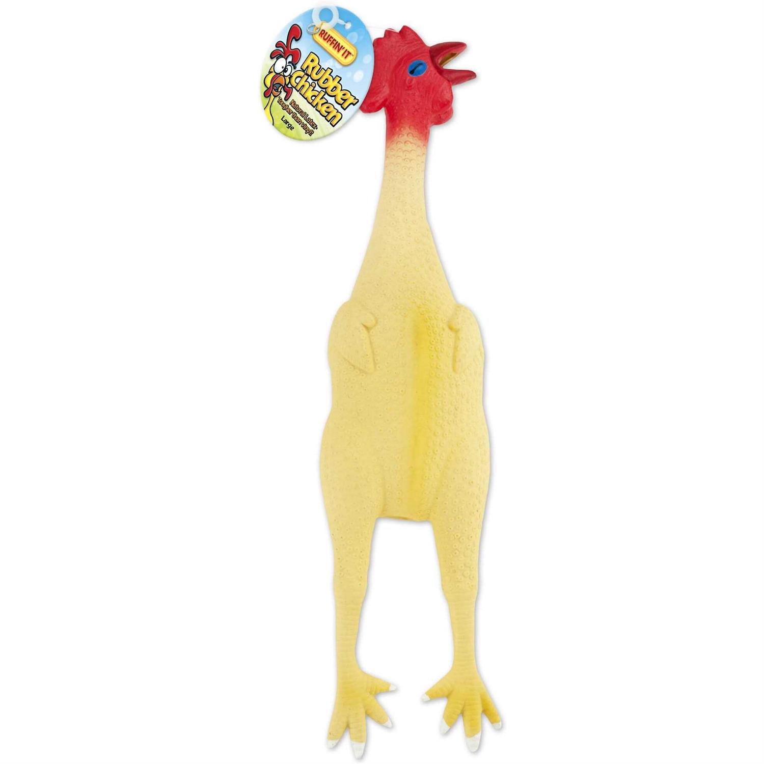 Ruffin’ It Rubber Chicken Dog Toy - Healthber
