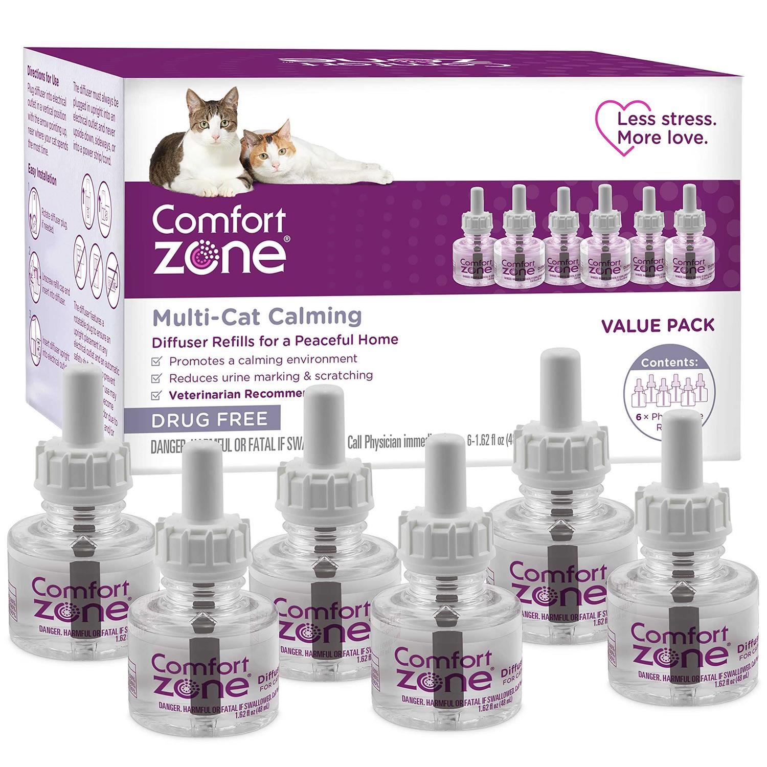 Comfort Zone Multi Cat Diffuser Refills For Cats - Healthber