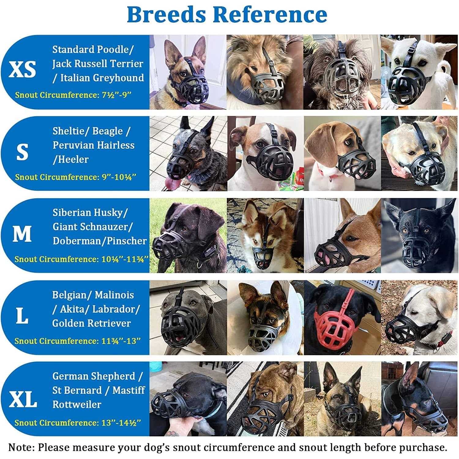 Mayerzon Dog Muzzle, Breathable Basket Muzzles for Small, Medium, Large and X-Large Dogs Biting, Barking and Chewing - Healthber