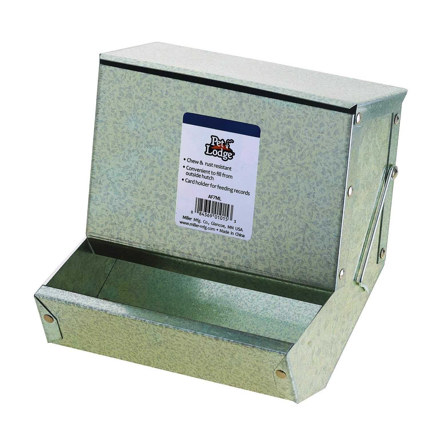 Pet Lodge 7 Metal Small Animal Feeder with Lid - Healthber