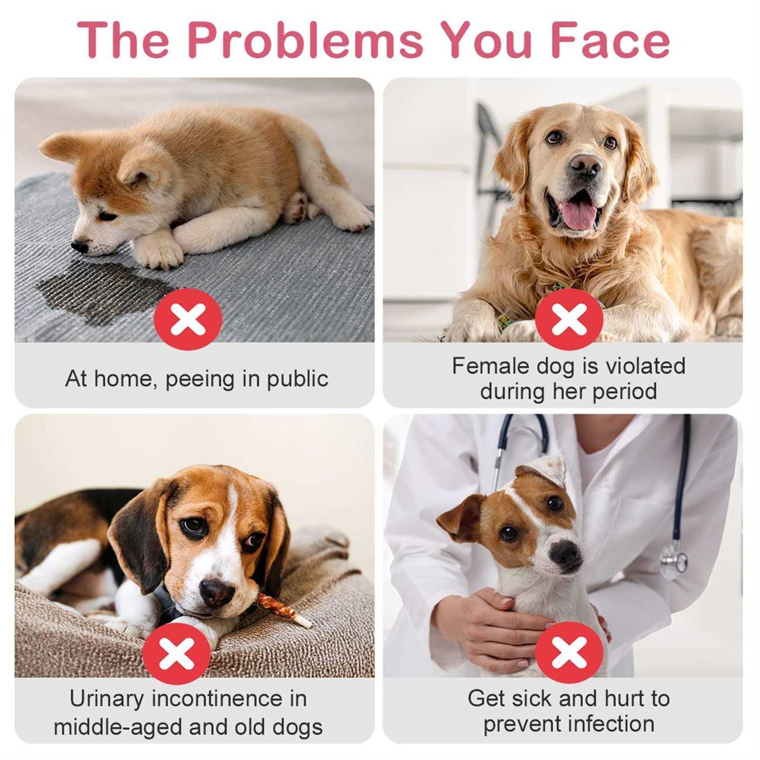 Flying Paws Disposable Female Dog Diapers, Puppy Diapers with Adjustable Elastic Waistline for Female Dog or Cat in Heat - Healthber