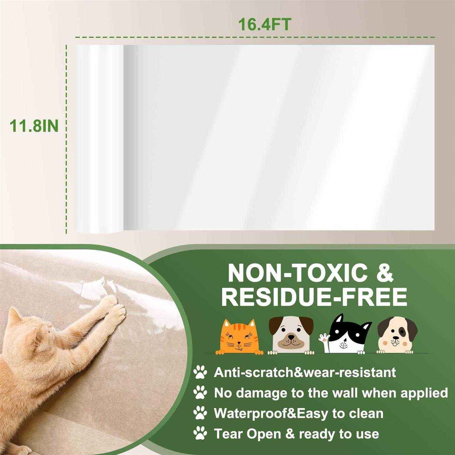 CORKAS Cat Scratch Protector, 11.8in x Vinyl, Easy to Apply, Protects Doors and Furniture - Healthber