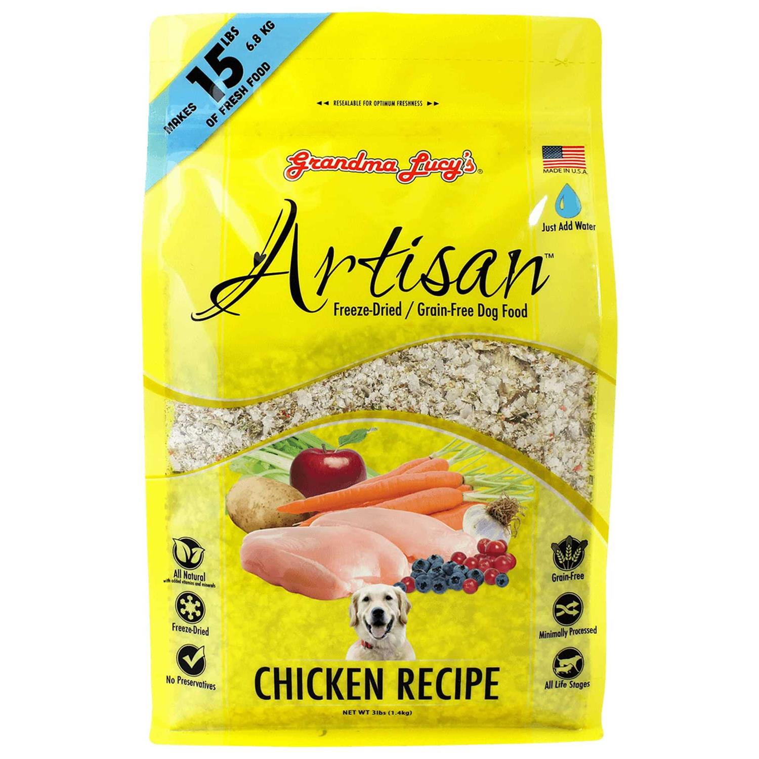 Grandma Lucy&s Freeze-Dried Grain-Free Artisan Chicken Dog Food - Healthber