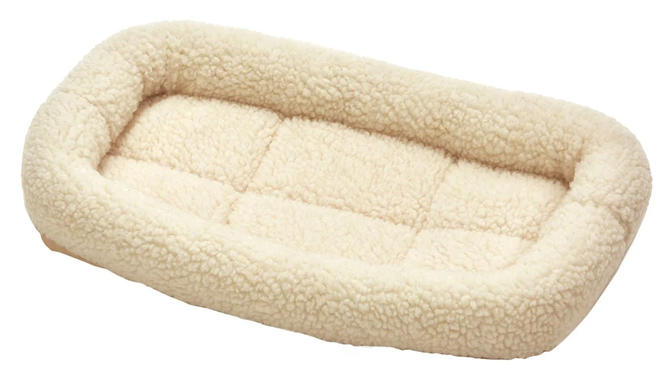 Pet Lodge Fleece Pet Bed for Dogs & Cats, Cream - Healthber