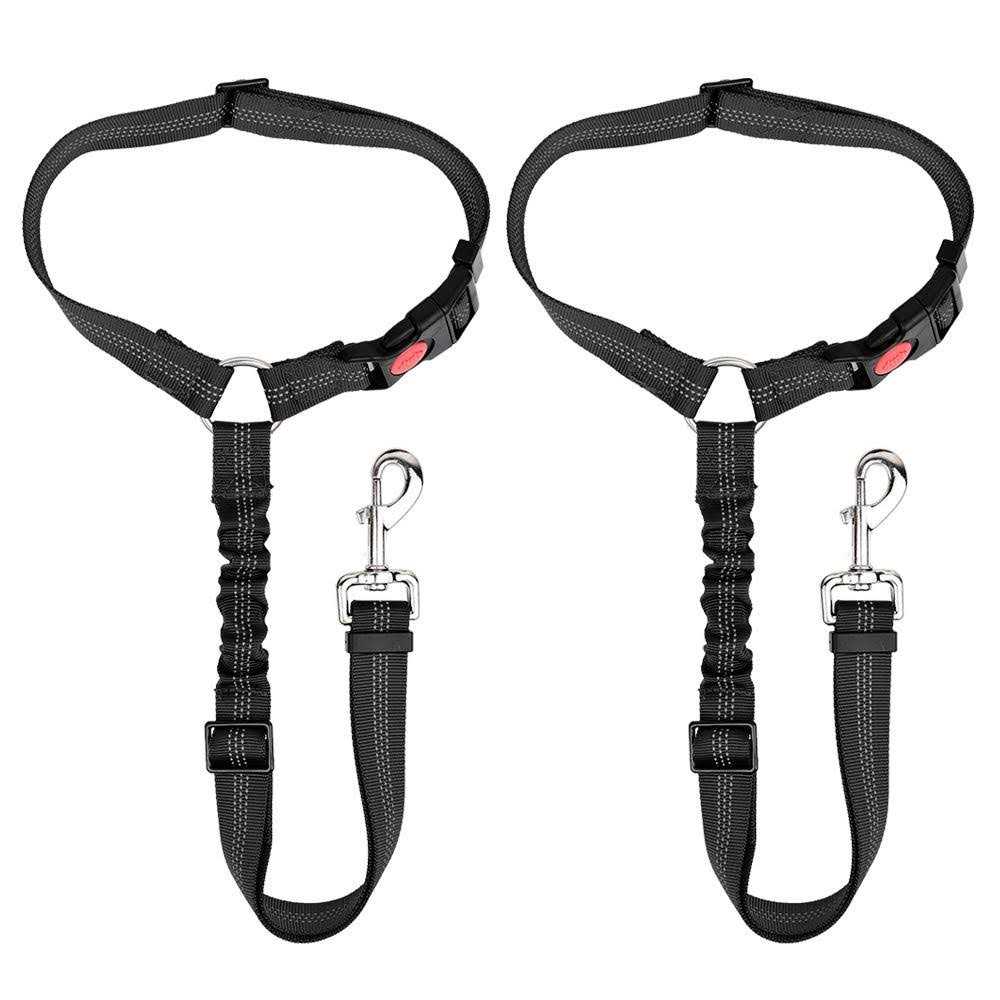 Slowton Dog Seat Belt 2 Pack Pet Car Seatbelt Headrest Restraint Reflective Adjustable Puppy Safety Seat Belt Elastic Bungee Connect Dog Harness - Healthber