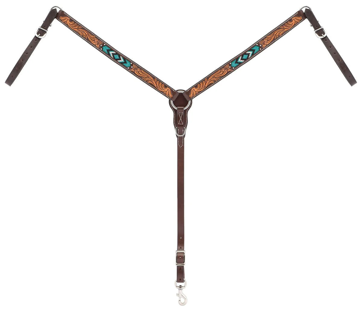 Weaver Turquoise Cross Two Toned Breast Collar - Healthber