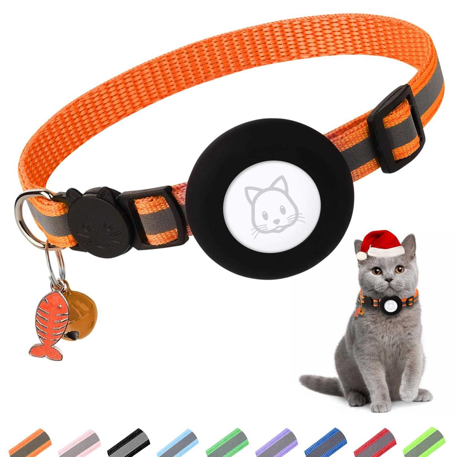 Airtag Cat Collar, Air tag Cat Collar with Bell and Safety Buckle in 38 Width - Healthber