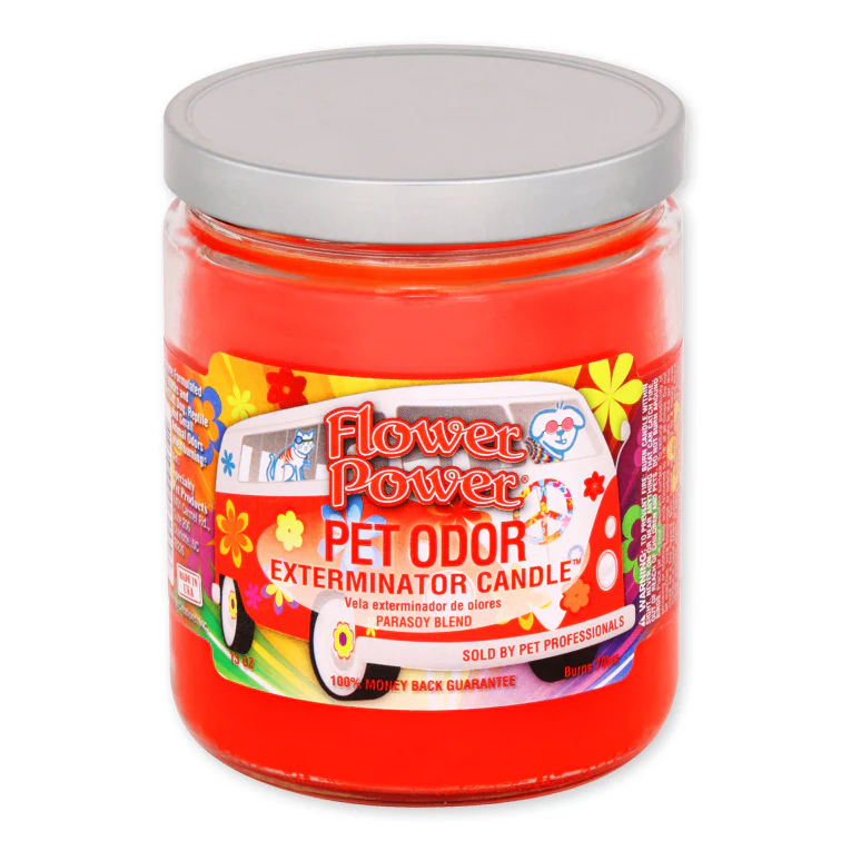 Pet Odor Exterminator Candle, Flower Power, 13 oz - Healthber