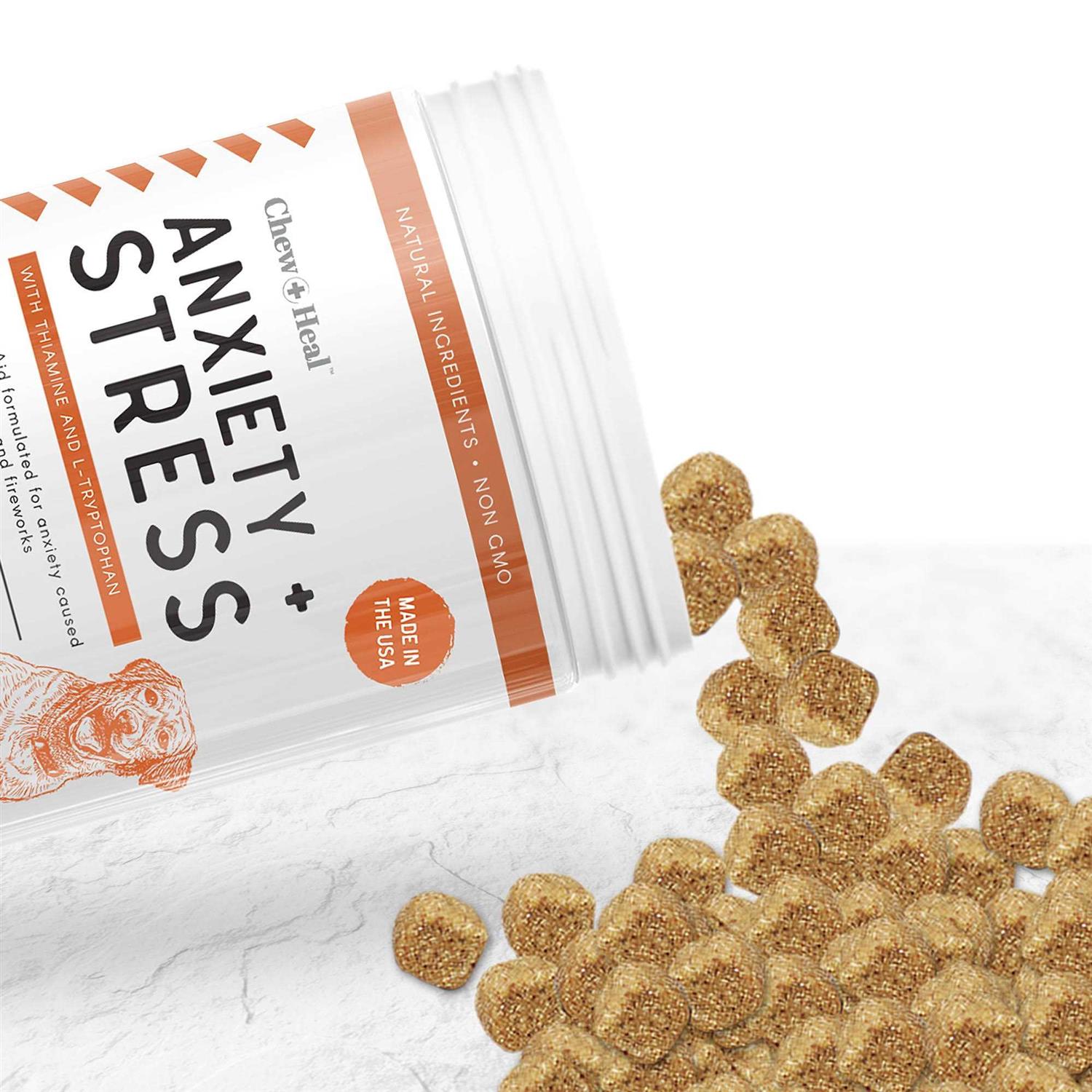 Chew + Heal Anxiety & Stress Dog Supplement - Healthber