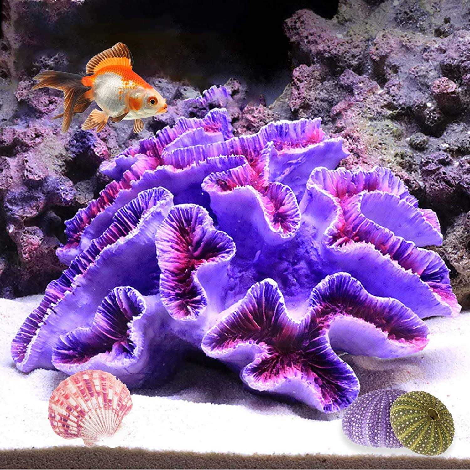 Besimple Aquarium Coral Ornaments Decor Fish Tank Plants Decoration for Aquarium Landscape,Purple - Healthber