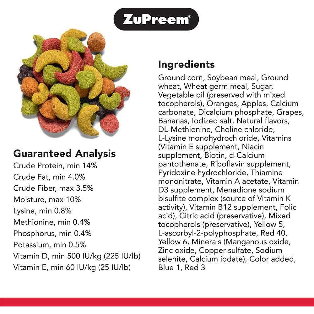 Zupreem FruitBlend Flavor Food with Natural Flavors for Large Birds - Healthber