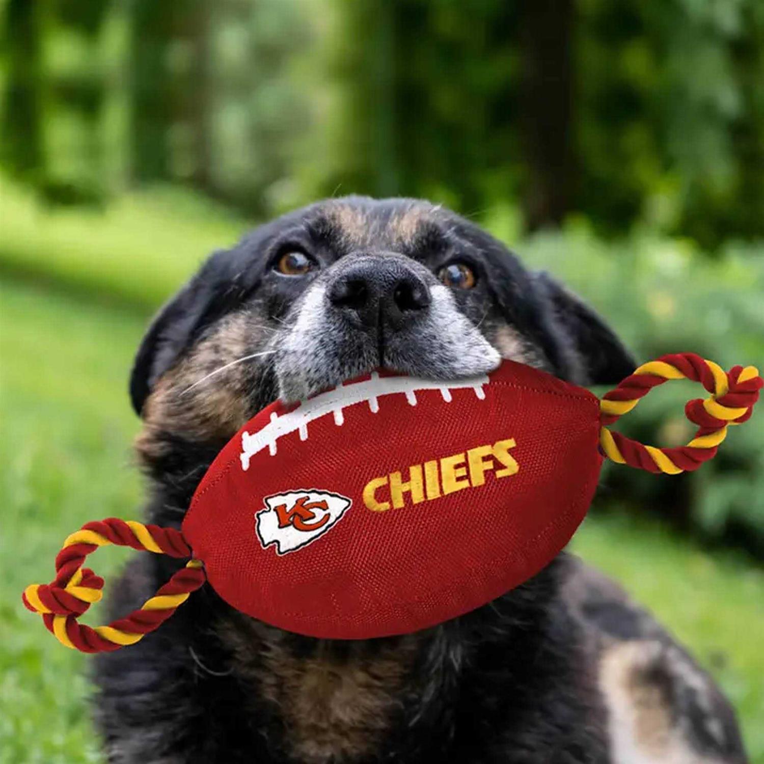 Kansas City Chiefs Nylon Football Dog Toy - Healthber