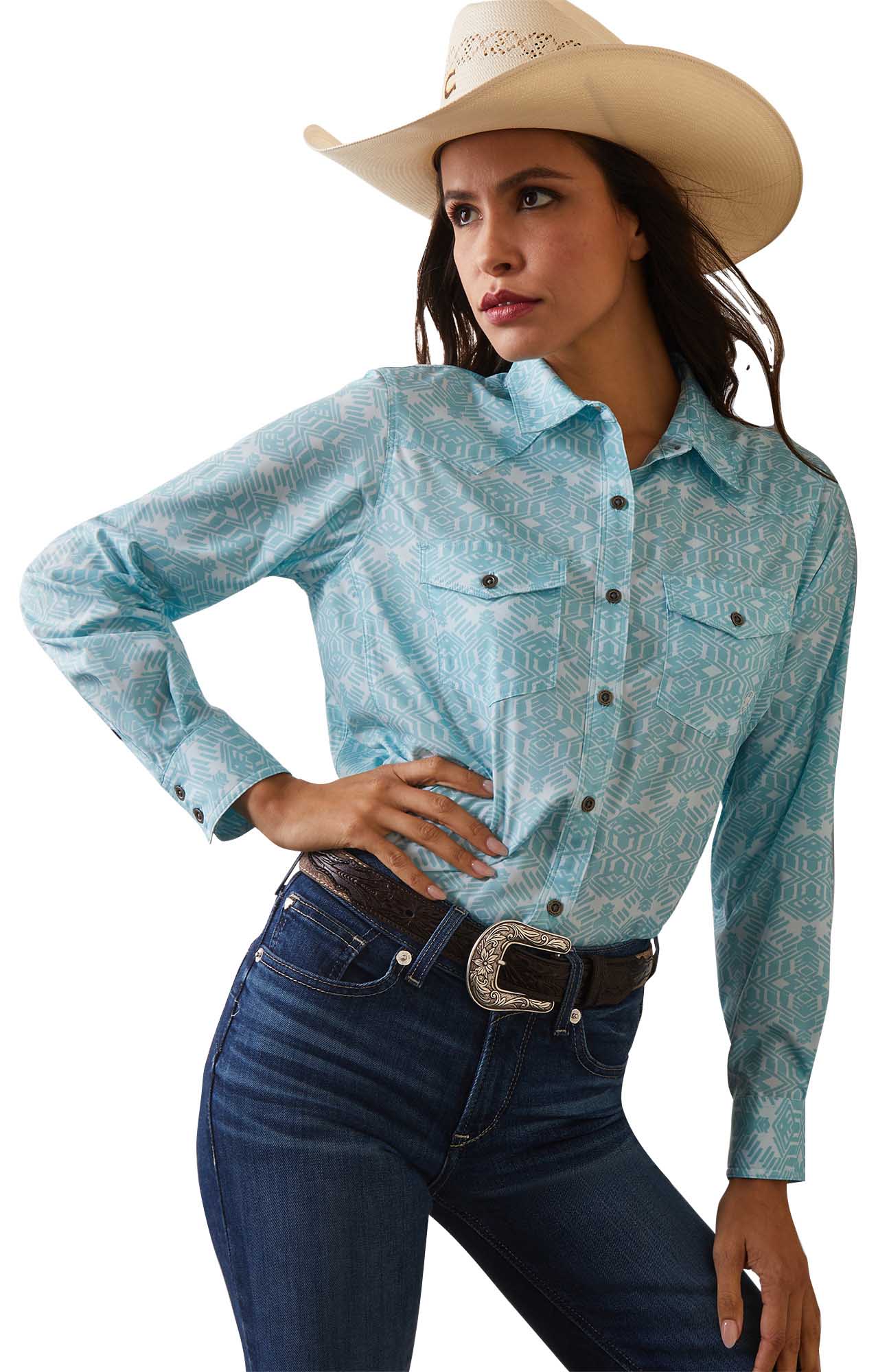 Ariat Women's Western VenTek Stretch Shirt, Zia Print - Healthber