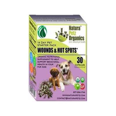 Natura Petz Organics Wound & Hot Spot Starter Pack Dog Supplement, 30 count - Healthber