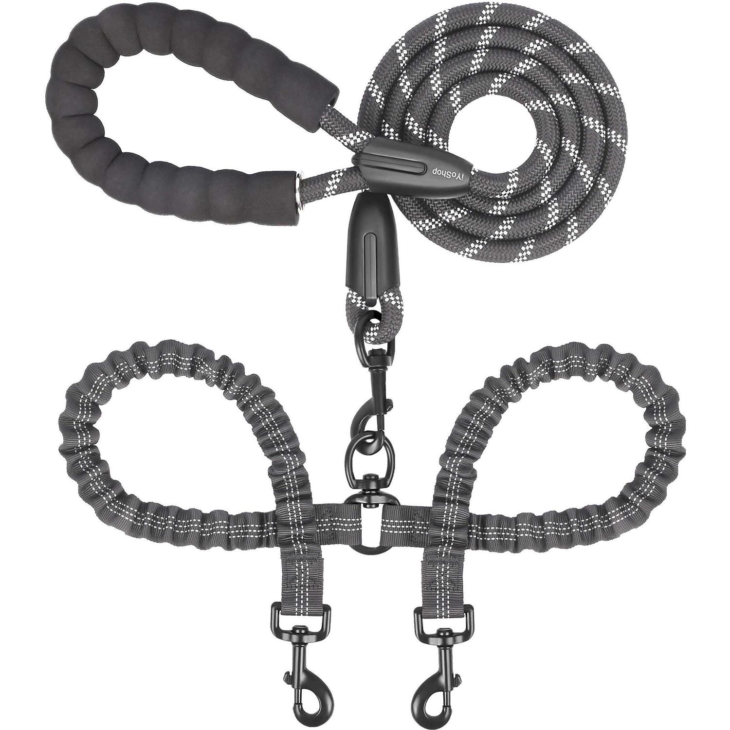 iYoShop Double Dog Leash 360 Swivel No Tangle Dual Dog Walking Leash - Healthber