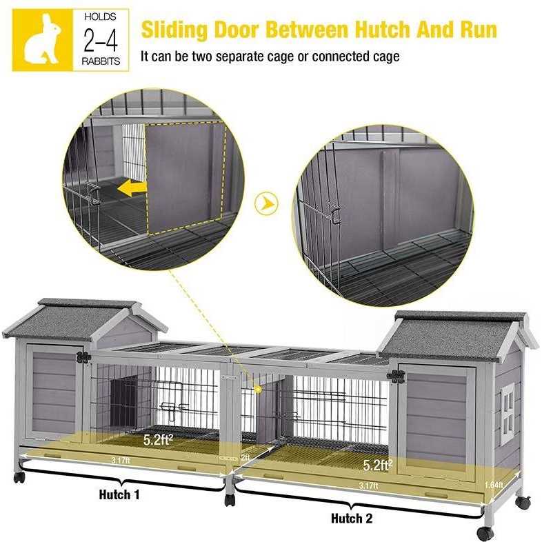 Aivituvin Wooden Large Rabbit House Indoor Rabbit House AIR68 - Healthber